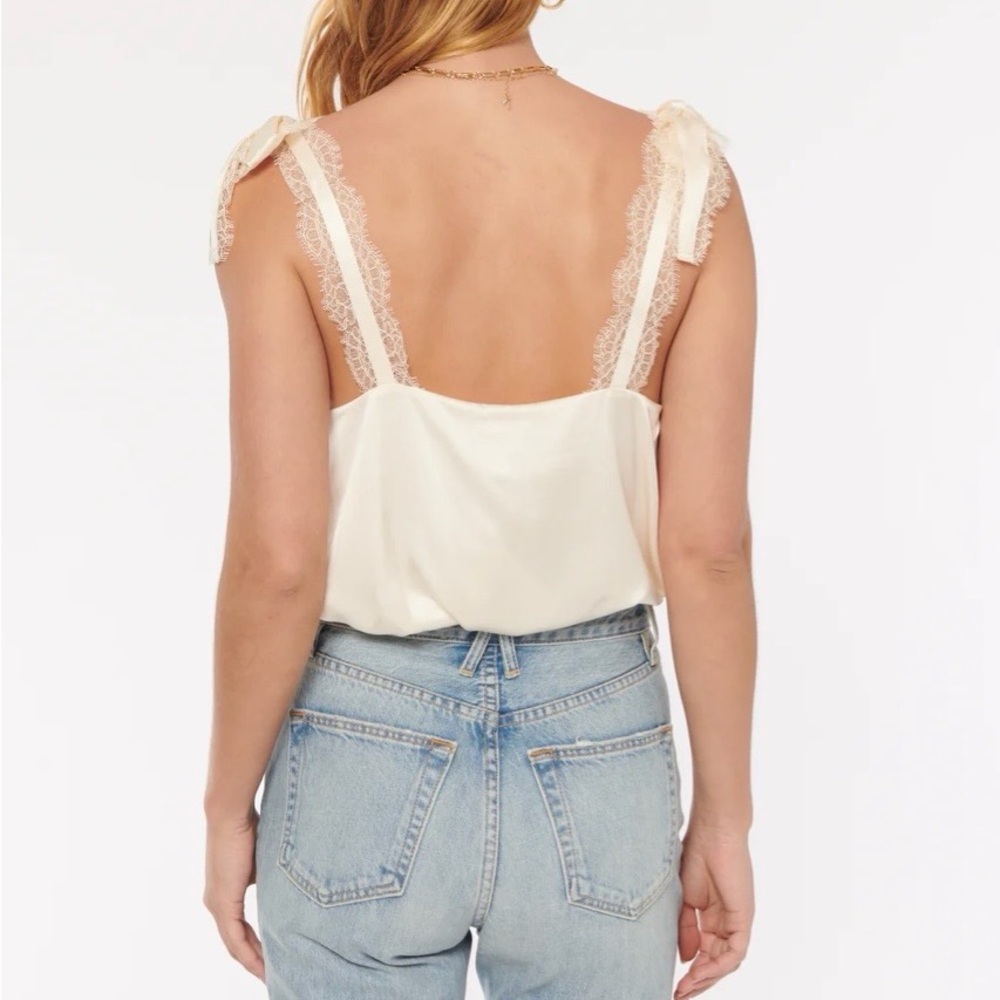 Cami NYC Freya Lace-Trim Bow Strap V-Neck Camisole - Picture 3 of 11